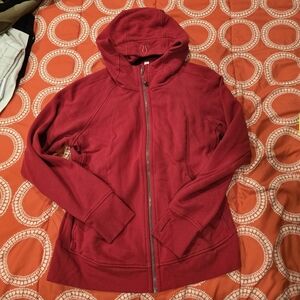 Lululemon Full Zip Scuba Hoodie In Dark Red